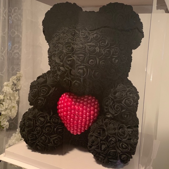 Luxury Heart of Pearls Teddy - Black - Picture 1 of 4